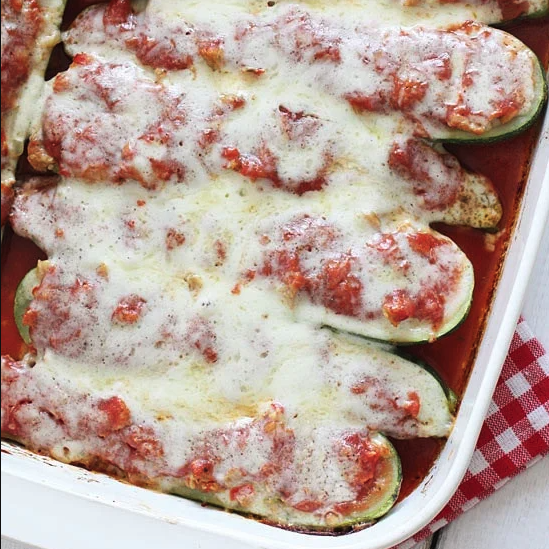 Sausage Stuffed Zucchini Boats